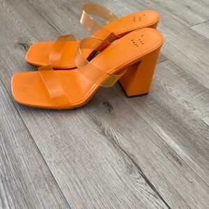 A new day,Women,heels sandals,Orange,size 7.5